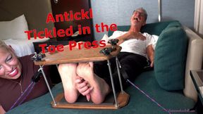 Antickl Tickled in the Toe Press - Bella Ink Female Tickling Male Foot MP4