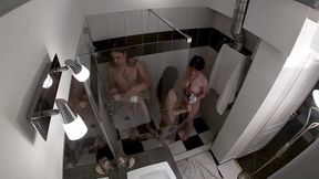 Italian GF and stepsis get a shared shower three-way