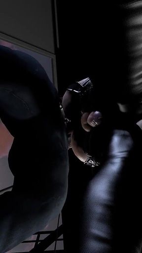 Futa Shemale Fucks Futa Shemale in Bondage Standing Fuck