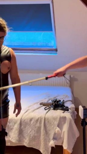 The Whipping Post: Femme Sandy Flogged & Caned by Queen Elena