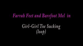 Farrah Feet and Barefoot Mel in Girl-Girl Toe sucking (loop)