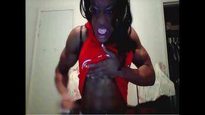 Ebony Muscle Queen, Shows How Invincible Her abs are POV, Abs