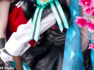 Anal hentai cosplay Genshin sexy lesbo screw with biggest strapons
