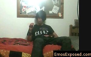 Black hiared and smoking emo getting his hands in his pants by emosexposed gays