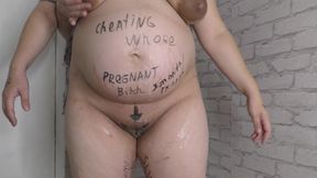 9 month pregnant wife got fucked after dirty no condom gangbang and gets creampie again! - Milky Mari