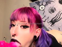 Violet lovely amateur redhead woman toying