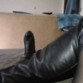 My Hot Leather Boots and I Masturbate