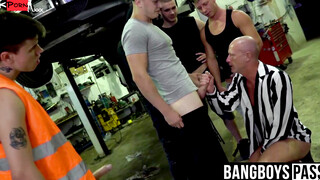Maturity Matters - Older Man Fucked Hard By Car Shop Workers