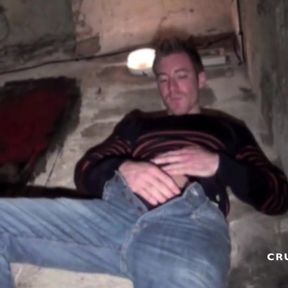 Two friends straight boys have fun in a discreet basement