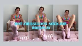 Pink Ankle Sock Foot Job in a Crashing Hot Air Balloon, Make Daddy Explode Before We Hit the Ground 🧦💕😈💦