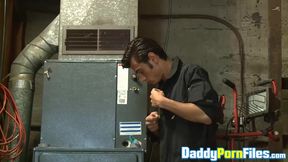 Hunk Brett Cox joins in a steamy wild threesome with the hot daddies