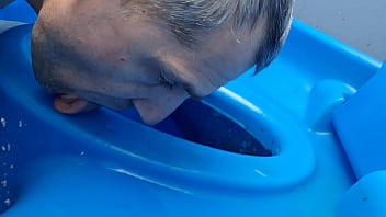 I lost a bet. Licking a porta-potty clean