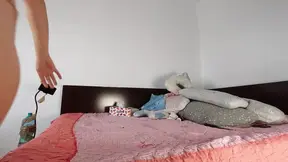 Naughty sexy milf trying on naked clothes  Sexy hairy latina trying on clothes in bed
