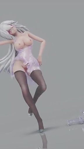 Mmd Brown Eyed Girls; Sheer Dress; See-through Heels; Black Stockings