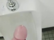 Cockdevotee Jerk Off In Public Urinal