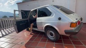 Mrs Barbara cleans the fiat 147 carburettor