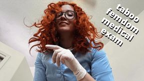 CFNM femdom step-sister gives medical exam & gloved handjob - HD wmv