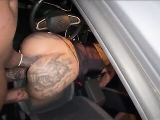 Sucking off a stranger's ebony chap on the street