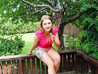 Swedish bawdy talk and striptease on the porch ;)