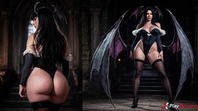 i rode this horny succubus morrigan in a latex corset, driving my cock deep and making her moan from an incredible orgasm [ai]