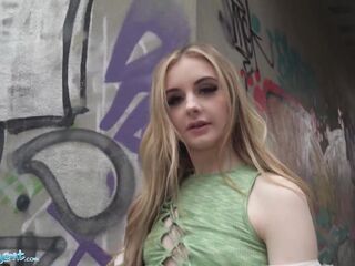 Public Agent Golden-Haired Brit Honey POV Oral Pleasure and Banged Outside