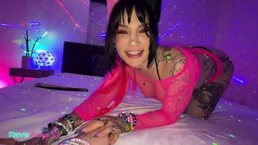 curvy rave gal nova cane gets her face covered in brian omally’s cum!