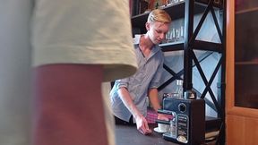 Passionate sex in a coffee shop