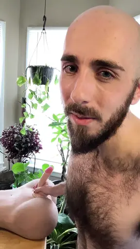 Side view of very hairy skinny bearded white guy fucks sex doll on the table (with a short first-recorded dildo suck)