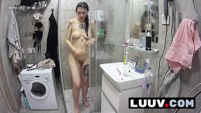 LUUV  Beautiful Alice, used to reality show cameras, enjoys demonstrating her intimate shaving routine in the shower