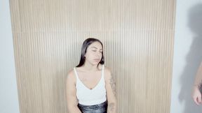 FARTING ON THE IDIOT SLAVE AFTER WORKING OUT AT THE GYM - BY BABE AND ISABELITA - CLIP 1