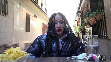 "I wanna try that cock!!!" Mónica Neni shows us how eager she is by sucking it around the streets of Madrid