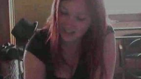 Cute BBW German redhead coed babe treats me with a blowjob