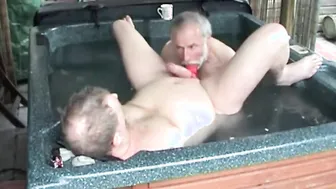 Daddy and Twink Jacuzzi Anal Fuck
