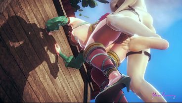 Zelda Yaoi Femboy - Link Fucked Against the wall (uncensored) - Japanese Asian Manga anime game porn sissy gay