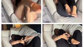 Miss Nancy: Silent Flex & Tease — A Slow, Seductive Display in Skin-Tight Stirrup Leggings, Every Stretch and Wiggle Building Tension Until Her Bare Feet Take Center Stage for the Perfect Legging & Foot Fetish Fantasy.