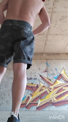 Outdoor Pissing and Showing Thong