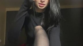 Sexy nylon feet worship