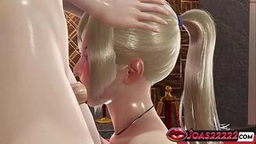 Glory Hole Experience with Hot Silvia in a Red Dress - Tongue Licking, Deepthroat Mouth Fuck, and Cumshots In Rule34 Animation