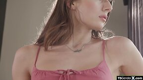 I enjoy some private time with my big cock shemale babysitter Jade Venus. The busty tgirl is kissed and jerked off. The tranny is sucked and anal fucked