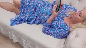 Amateur Blonde Mature Wife Enjoys Semi-naked Sex