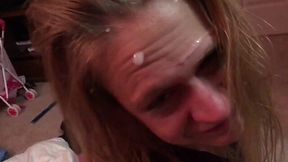 Busty Roommate Keeps Sucking Cock After Backdoor Fucking, Cum-Glazed Face and Ball Licking