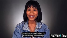 Black MILF Jenna Fox solo masturbation session with an orgasm