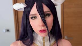 beautiful albedo from overlord deep sucks and hard fucks til two cumshots pov