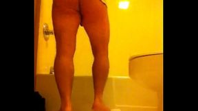 Straight man rides a shampoo bottle.MOV