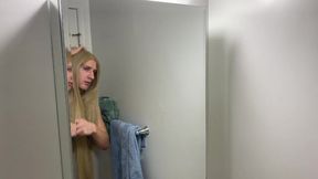 Crossdresser Fixing Messy Wig