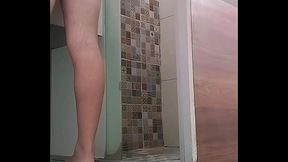 I went to take a shower in a hotel'_s public bathroom and they caught me showing off and I was embarrassed