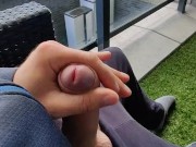 Jerking off on the balcony