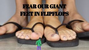 Fear our giant feet in flipflops - Mr and Mrs C