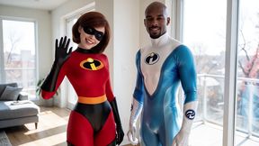 elastigirl helen parr cheats with frozone - big black cock in miss incredible (ai)