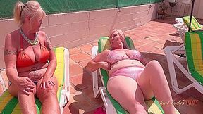 Busty Mature Ladies Melody And Randy Get Naughty By The Pool